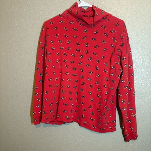 Vintage 90s Disney Mickey & Co. Mickey Mouse All Over Print Turtleneck Size XL - Picture 1 of 4